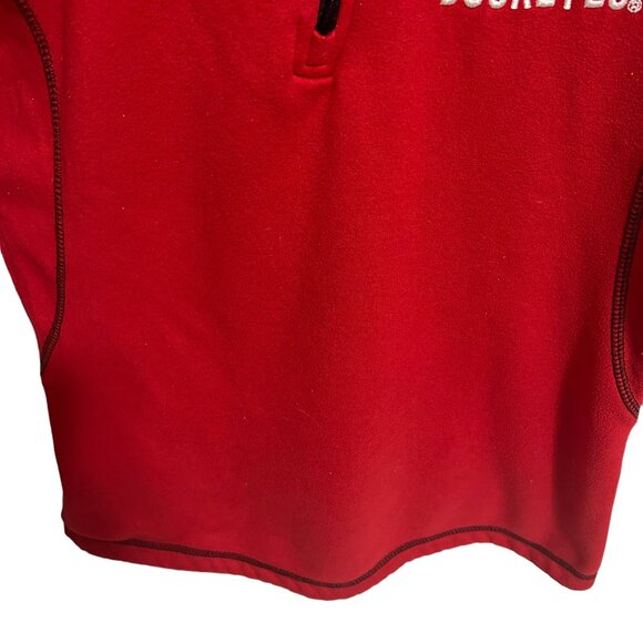 Ohio State Buckeyes 1/2 Zip Fleece Hooded Pullover Sweatshirt Size Small Red - Picture 4 of 6